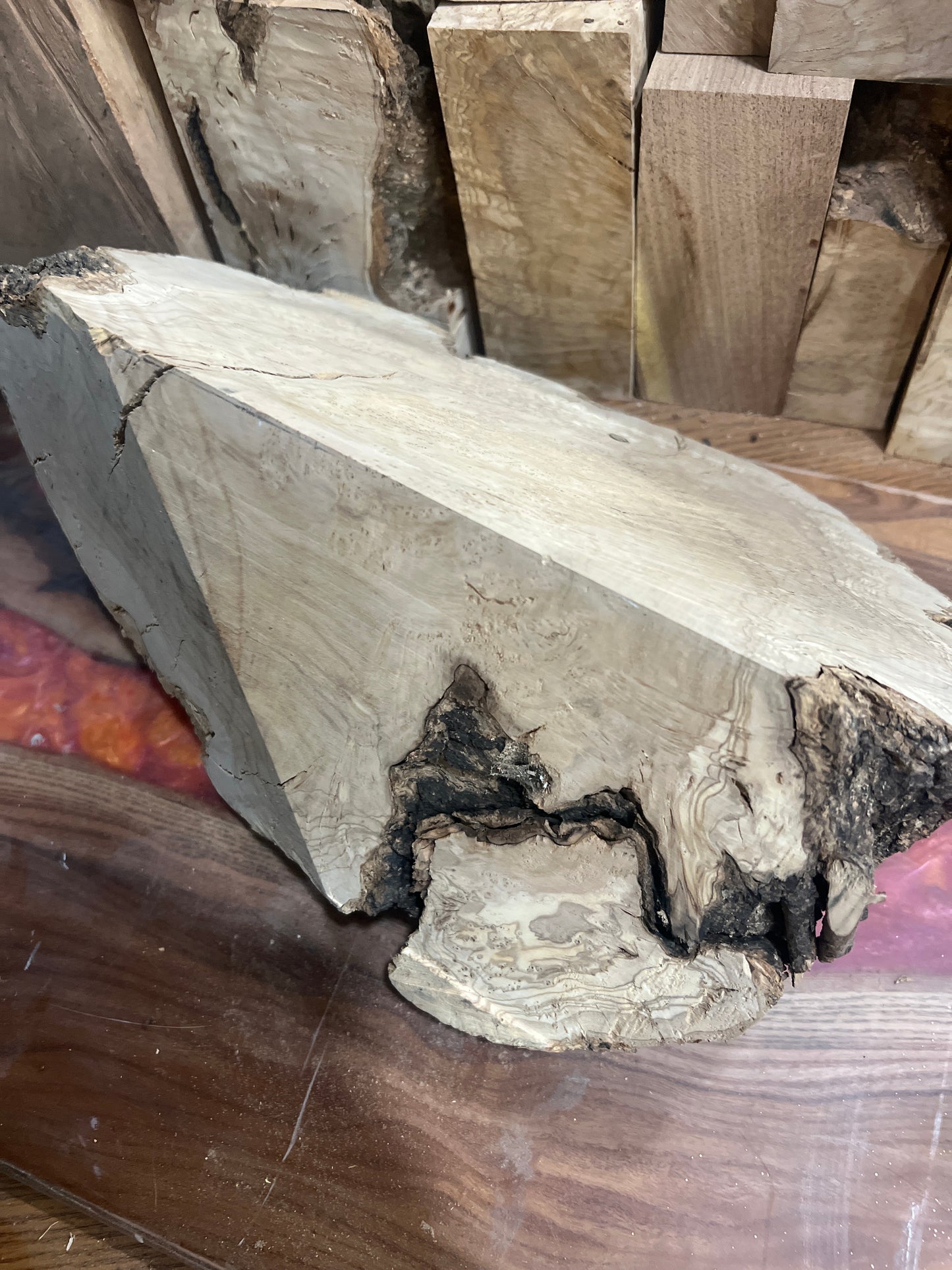 Stunning olive wood burl piece #983