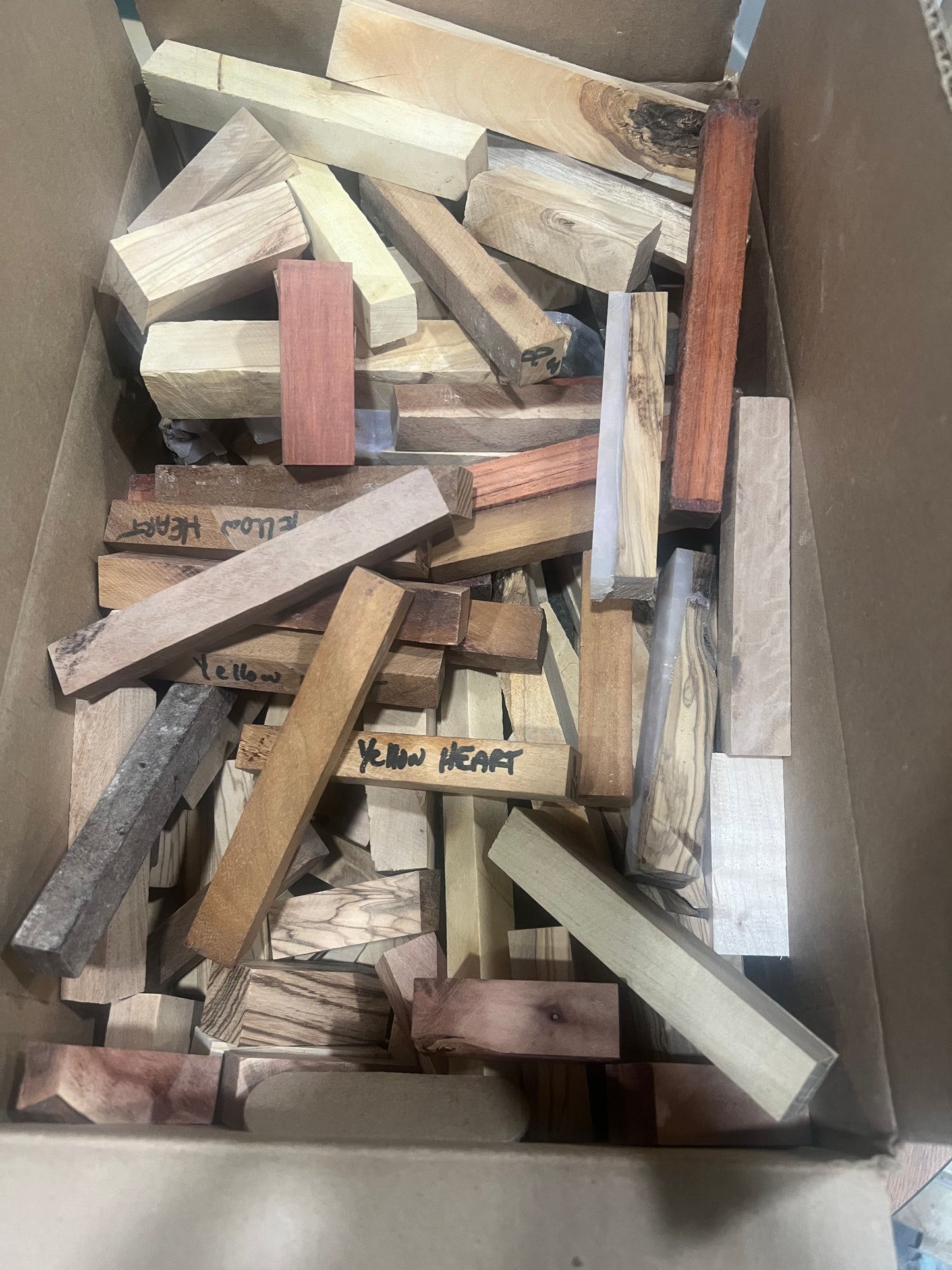 Box of rejected pen blanks