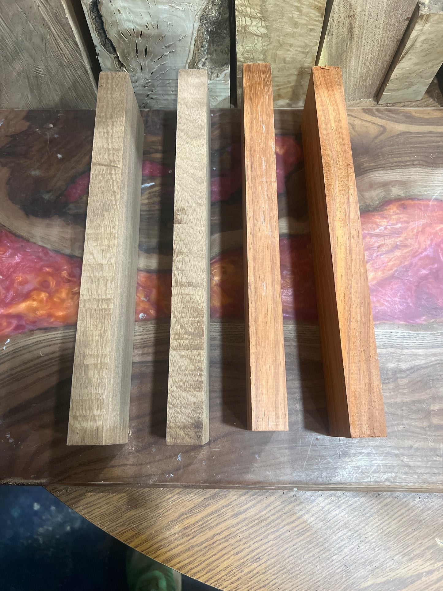 4 piece set sapele and paduak #964,965,966,967