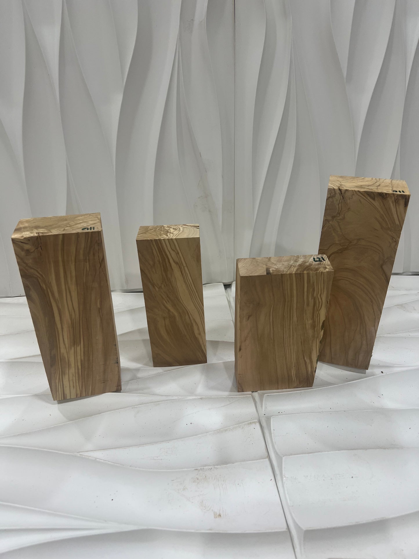 Olive wood blank set of 4 blanks 116, 128, 127, 110.