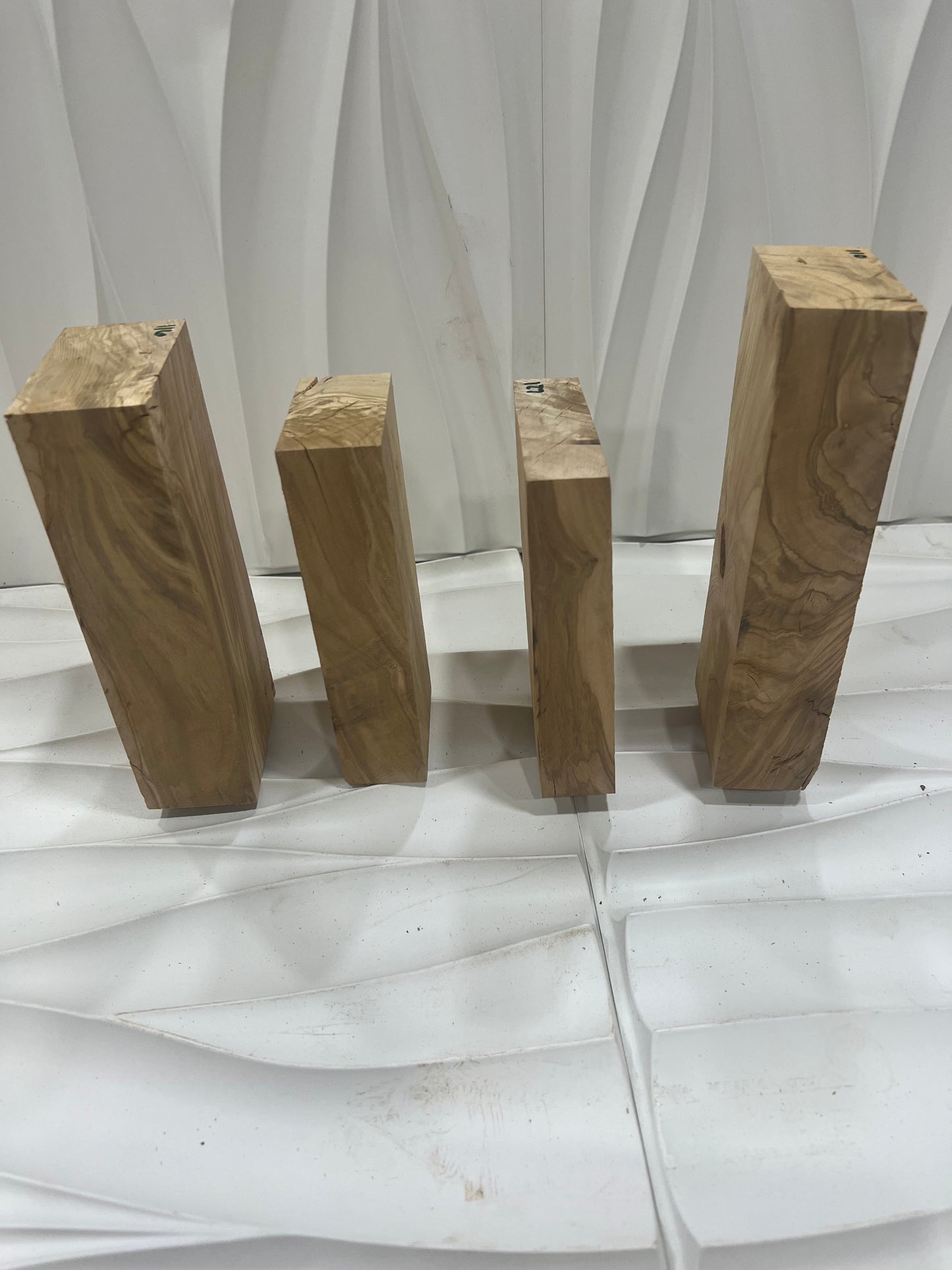 Olive wood blank set of 4 blanks 116, 128, 127, 110.