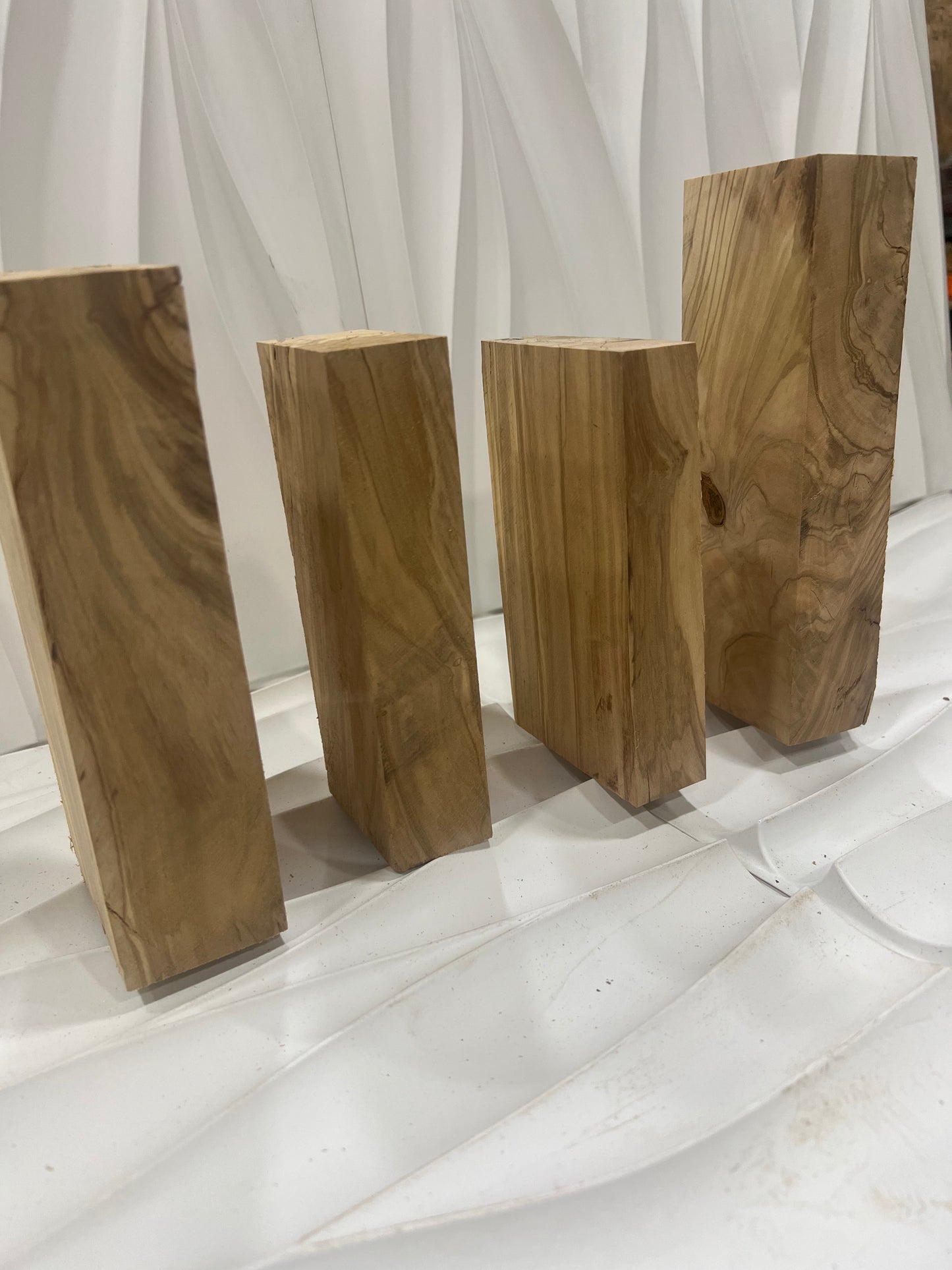 Olive wood blank set of 4 blanks 116, 128, 127, 110.