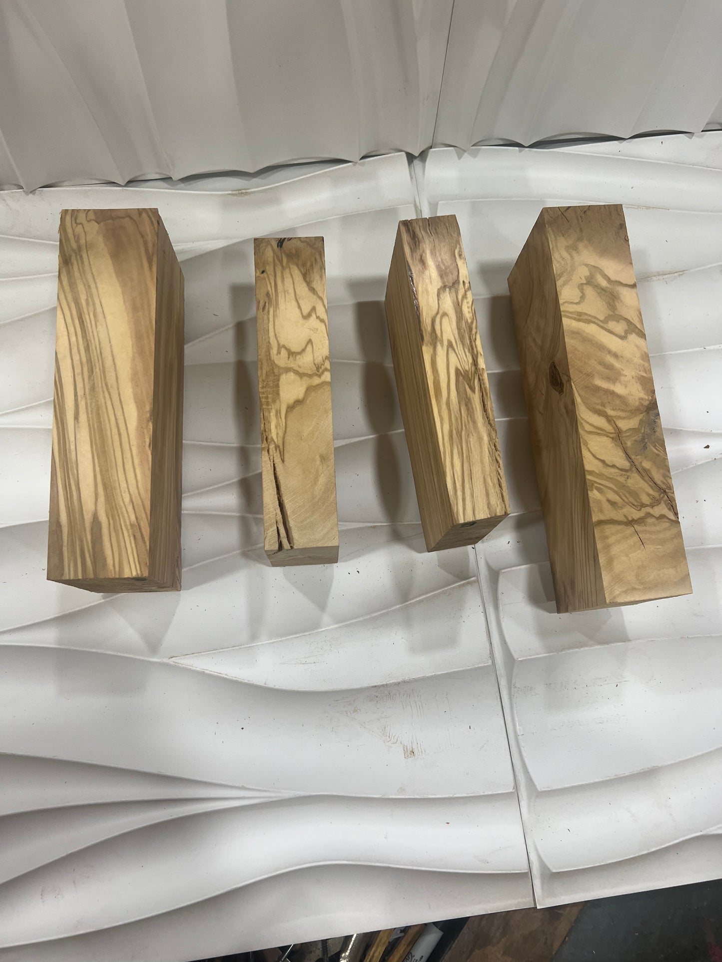 Olive wood blank set of 4 blanks 116, 128, 127, 110.