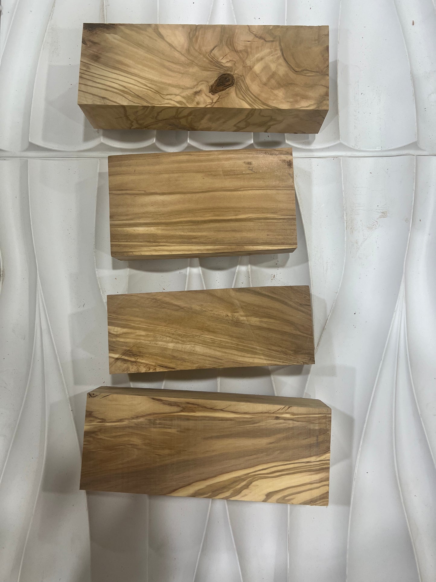 Olive wood blank set of 4 blanks 116, 128, 127, 110.