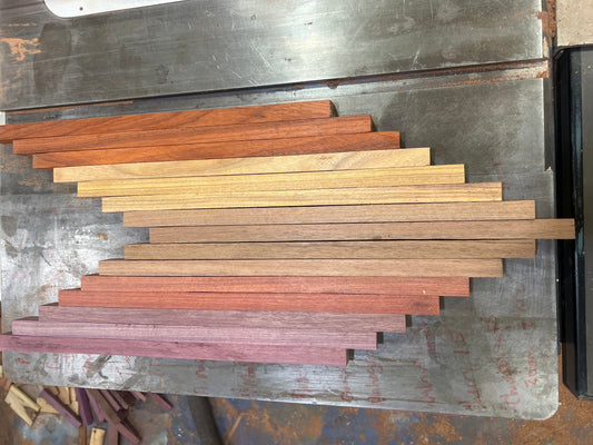 1”x3/4”x18” random exotic blanks 15 pack