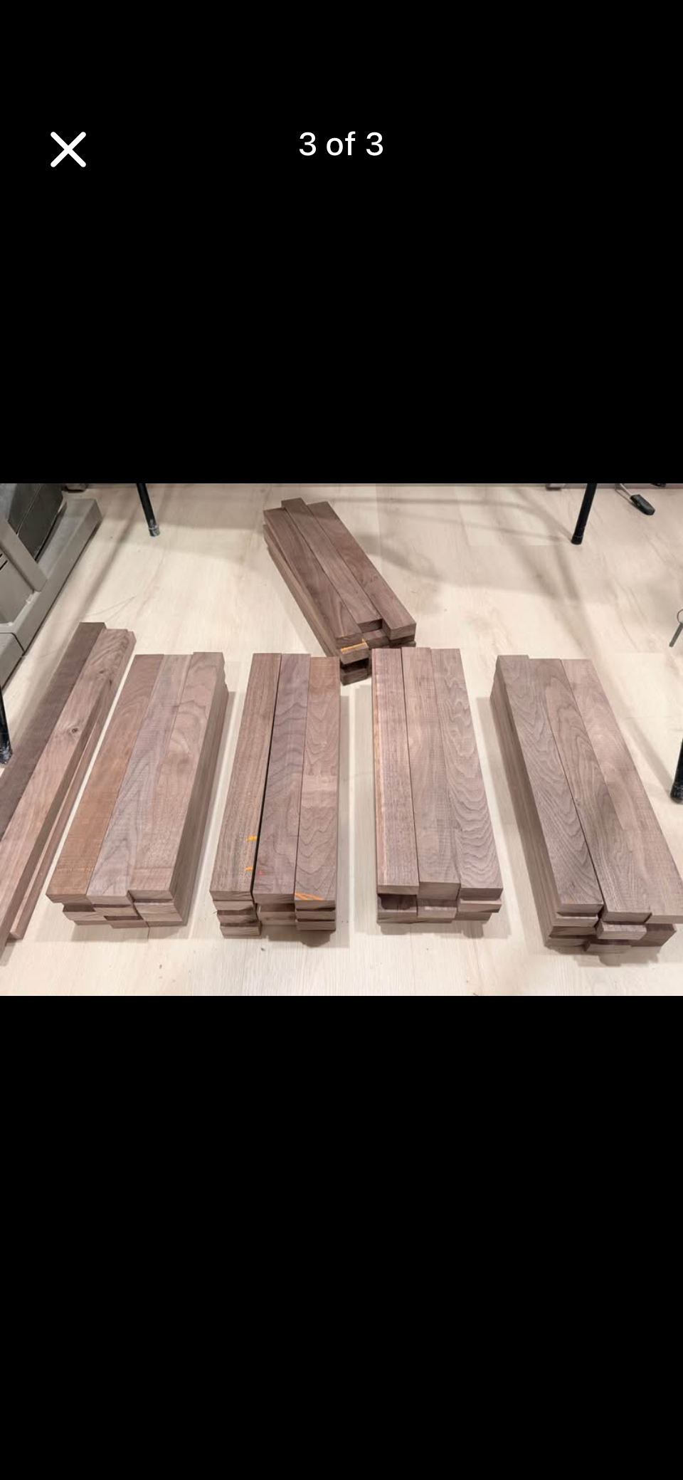 1” thick Walnut cutting board packs