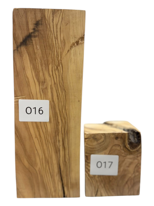 Olive Wood Turning Blank 2 Piece Set. 016, O17