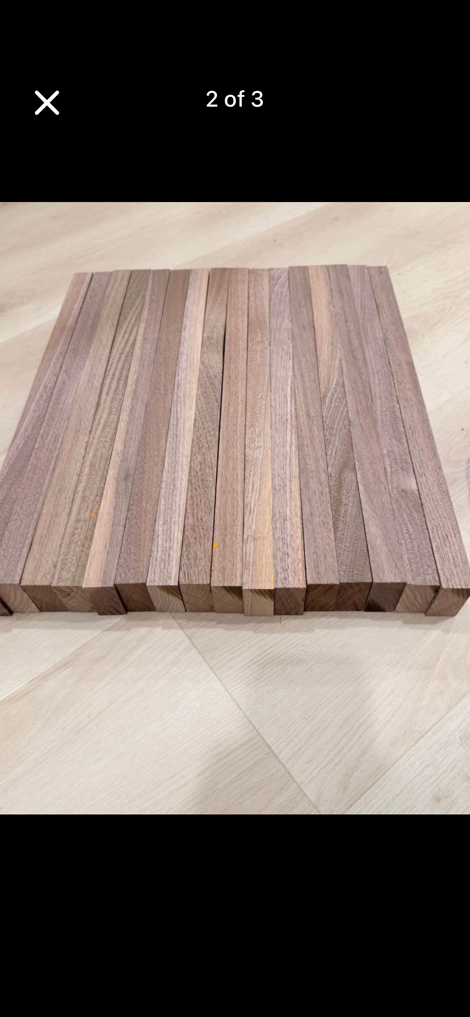 1” thick Walnut cutting board packs