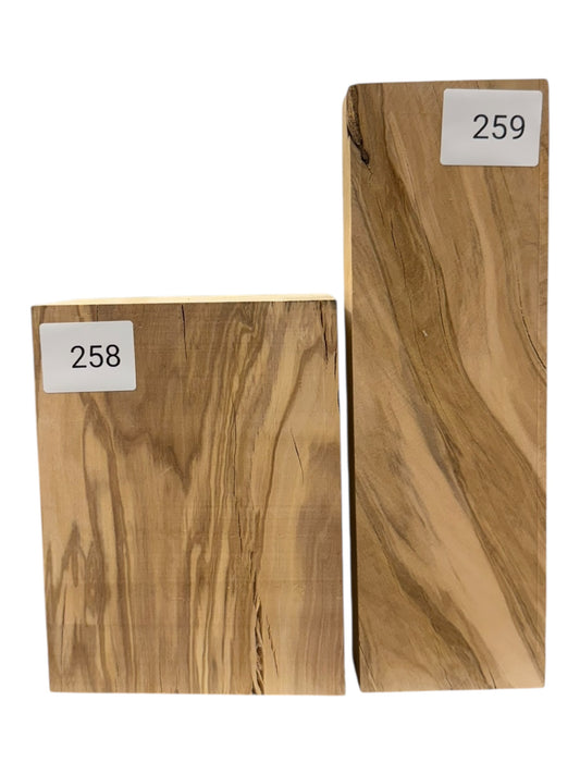 Olive Wood Turning Blank 2 Piece Set. #258, #259
