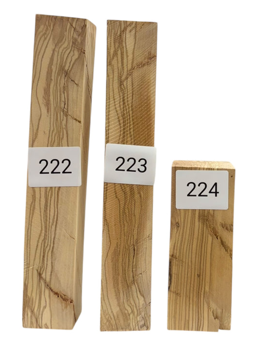 Olive Wood Turning Blank 3 Piece Set. #222, #223, #224