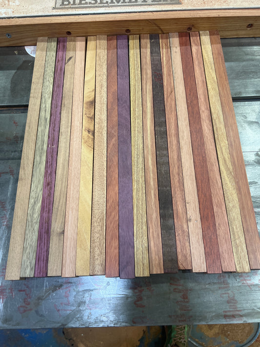 3/4x3/4x18” exotic turning/inlay pieces