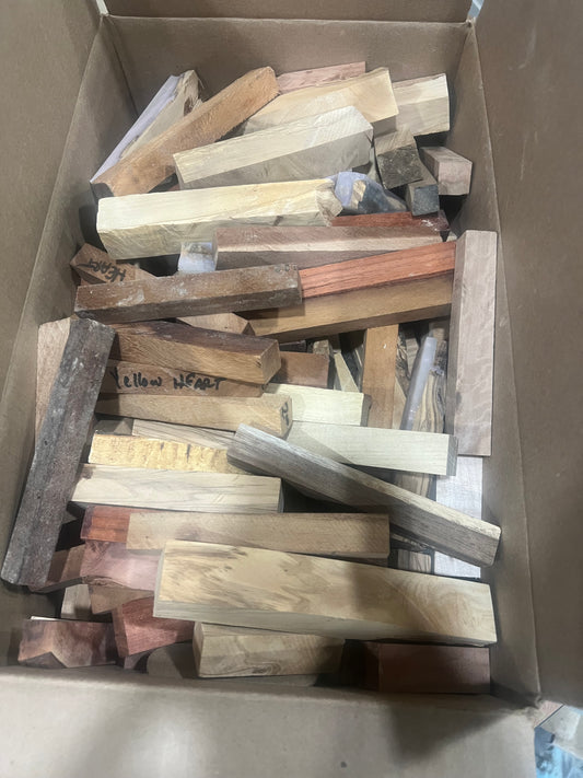Box of rejected pen blanks