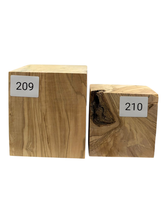 Olive Wood Turning Blank 2 Piece Set. #209, #210