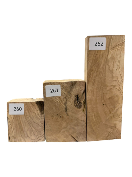 Olive Wood Turning Blank 3 Piece Set. #260, #261, #262