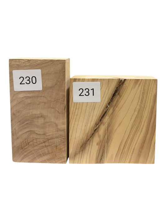 Olive Wood Turning Blank 2 Piece Set. #230, #231