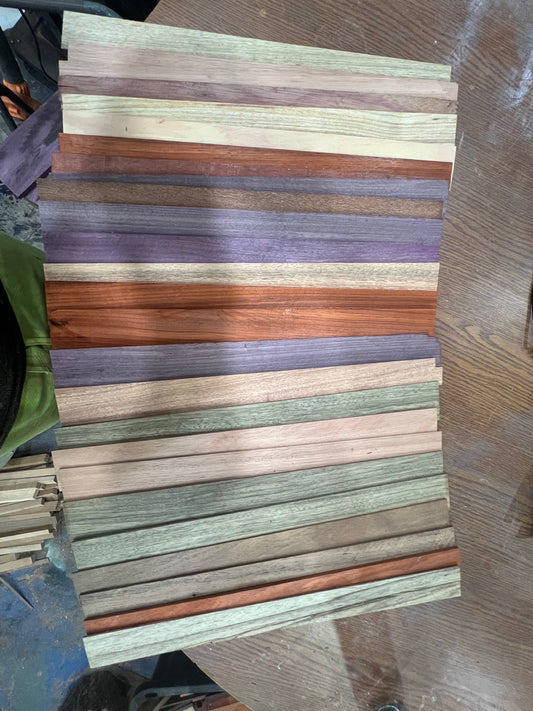 Exotic inlay strips. 25 piece sets.