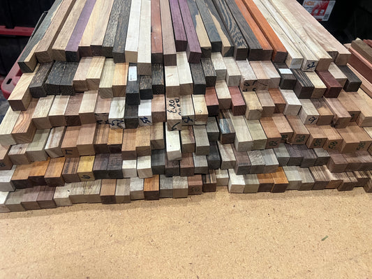 Random exotic 3/4x3/4x12” blanks
